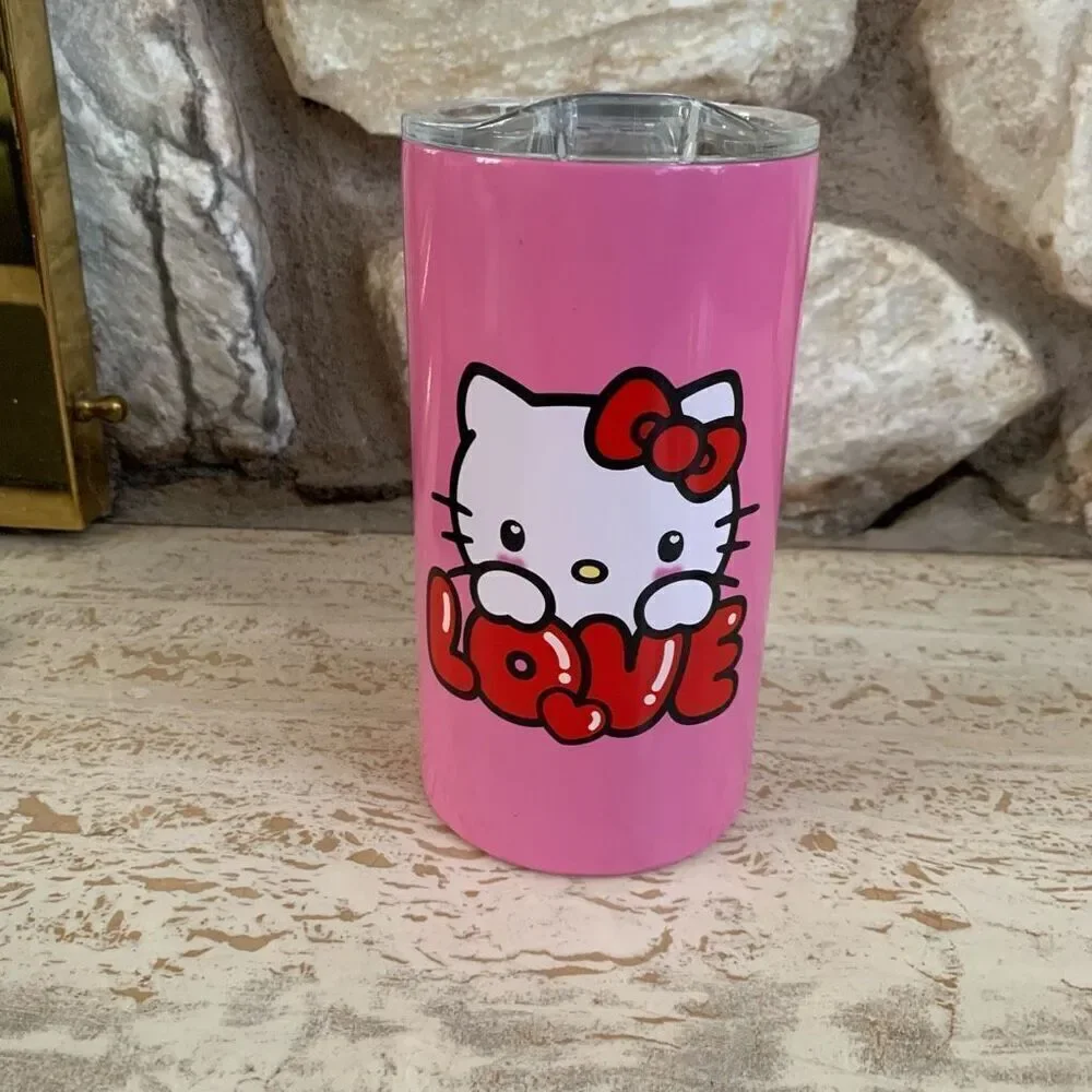 NWOT Blushing Hello kitty Love stainless steel insulated travel mug